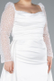 White Long Satin Formal Plus Size Dress ABU4670