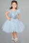 Short Grey-Indigo Girl Dress ABK2067