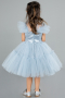 Short Grey-Indigo Girl Dress ABK2067