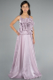 Long Lavender Satin Girl Dress ABU4831