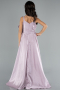Long Lavender Satin Girl Dress ABU4831
