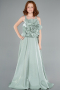 Long Mint Satin Girl Dress ABU4831