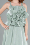 Long Mint Satin Girl Dress ABU4831