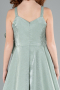 Long Mint Satin Girl Dress ABU4831