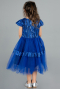 Midi Sax Blue Girl Dress ABK2301
