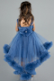 Front Short Back Long Indigo Girl Dress ABO112