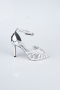 Silver Plaster Fabric Evening Shoe AB1132
