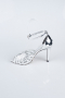 Silver Plaster Fabric Evening Shoe AB1132