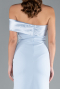Light Blue Satin One Shoulder Long Mermaid Evening Gown ABU4832