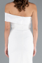 White Satin One Shoulder Long Mermaid Evening Gown ABU4832