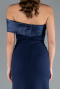 Navy Blue Satin One Shoulder Long Mermaid Evening Gown ABU4832