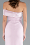 Powder Color Satin One Shoulder Long Mermaid Evening Gown ABU4832