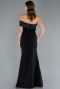 Black Satin One Shoulder Long Mermaid Evening Gown ABU4832