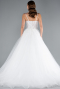 White Deep V-Neck Illusion Corset Tulle Wedding Dress ABG125