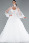 White Sheer Bolero Sparkly Ball Gown Wedding Dress ABG124