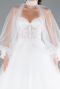 White Sheer Bolero Sparkly Ball Gown Wedding Dress ABG124
