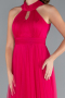 Fuchsia Halter Neck Long Graduation Prom Dress ABU3252