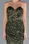 Olive Drab Strapless Long Scaly Mermaid Evening Gown ABU4816