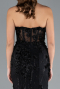 Black Strapless Three Dimensional Floral Long Mermaid Evening Gown ABU5803