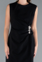 Black Sleeveless Midi Plus Size Party Dress ABK2190