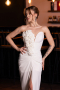 White Rose Strapless Slit Long Mermaid Evening Gown ABU4800