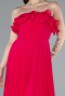 Fuchsia Strapless Long Chiffon Prom Gown ABU4866