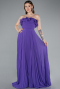 Purple Strapless Long Chiffon Prom Gown ABU4866