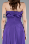 Purple Strapless Long Chiffon Prom Gown ABU4866