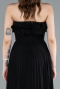 Black Strapless Long Chiffon Prom Gown ABU4866