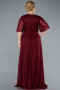 Burgundy Short Sleeve V Neck Long Glittery Plus Size Evening Dress ABU4887
