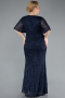 Navy Blue Long Plus Size Evening Gown ABU4542