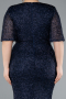 Navy Blue Long Plus Size Evening Gown ABU4542