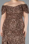 Long Copper Scaly Plus Size Evening Gown ABU4863