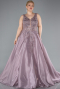 Long Lavender Plus Size Haute Couture Dress ABU4557