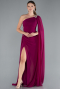 Long Plum Chiffon Evening Dress ABU4406