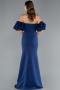 Long Navy Blue Mermaid Evening Gown ABU5013