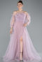 Powder Color Long Evening Dress ABU2076