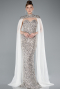 Long Beige Scaly Evening Dress ABU4910