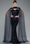 Long Navy Blue Scaly Evening Dress ABU4910