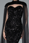 Long Black Scaly Evening Dress ABU4910