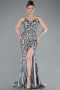 Long Grey Mermaid Evening Gown ABU5114