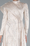 Long Beige Hijab Dress ABU4932