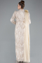 Long Beige Dantelle Hijab Dress ABU4933