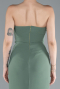Olive Drab Strapless Slit Long Prom Gown ABU4213