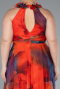 Long Orange Plus Size Evening Gown ABU4902