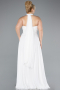 Long White Chiffon Formal Plus Size Dress ABU4951