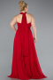 Long Red Chiffon Formal Plus Size Dress ABU4951