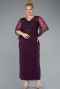 Midi Purple Chiffon Plus Size Evening Dress ABK2333