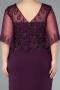 Midi Purple Chiffon Plus Size Evening Dress ABK2333