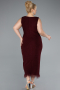 Midi Burgundy Plus Size Evening Dress ABK2338